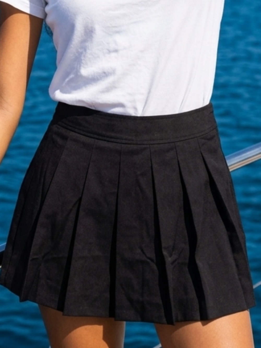New Black Pleated Mini Skort by Mable Side Zip Tennis Skort NWOT size M